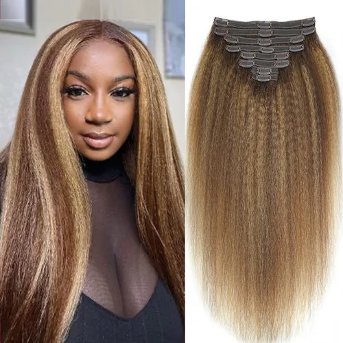 Miniatura 28 de Extensiones de cabello con clip de 12 pulgadas, rizado birmano, negro natural, extensiones de cabello con clip rizado birmano, cabello humano real