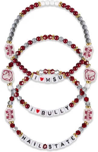 Miniatura 56 de FOCO NCAA unisex-adulto Paquete de 3 Pulseras de la Amistad con Cuentas con Logotipo de Equipo Universitario de la NCAA Oficialmente Licenciadas