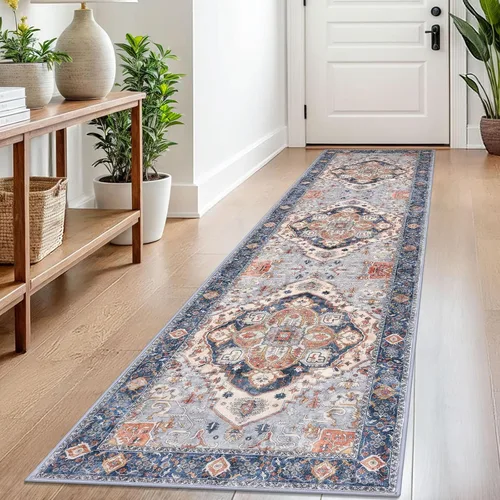 Miniatura 140 de SIILOOM Alfombra lavable de 2 x 3 pies, alfombra suave color taupe ceniza para entrada, tapete antideslizante para puerta de interior, tapete