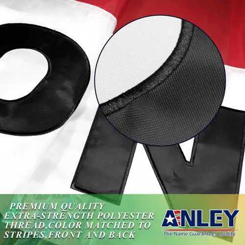 Miniatura 3 de Anley EverStrong Series - Bandera abierta bordada de 3 x 5 pies, cabecera de lona bordada y resistente, 4 filas de costuras de cerradura, banderas
