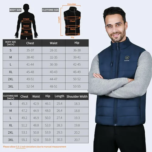 Miniatura 6 de DOACE Chaleco térmico para mujeres y hombres, chaleco eléctrico inteligente recargable, batería no incluida