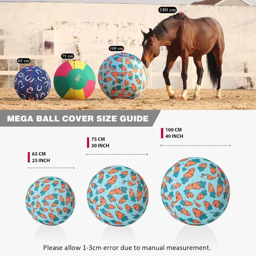 Miniatura 7 de Harrison Howard Howdy Bally Horse Playball Covers Mega Ball Cover para uso equino, patrones divertidos exclusivos protectores con estampado