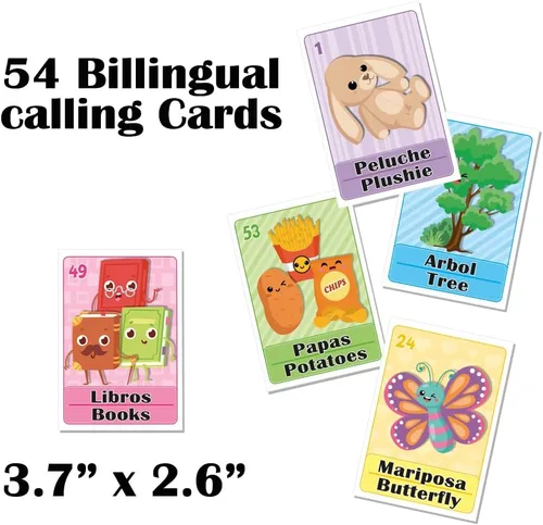 Miniatura 3 de Juego bilingüe Loteria Fiesta en inglés y español, bingo mexicano para 10 jugadores, 10 tablas, baraja completa de cartas y fichas