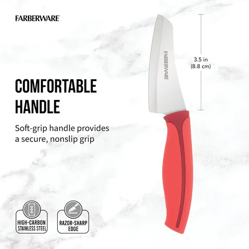 Miniatura 2 de Farberware – Cuchillo Santoku Precise Slice para pelar, 3.5 pulgadas, color rojo