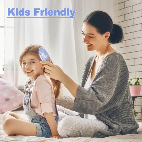 Miniatura 6 de Cepillo desenredante para niños de cabello rizado, elimina suavemente nudos y enredos con facilidad, sin dolor, para todo tipo de cabello, diseño
