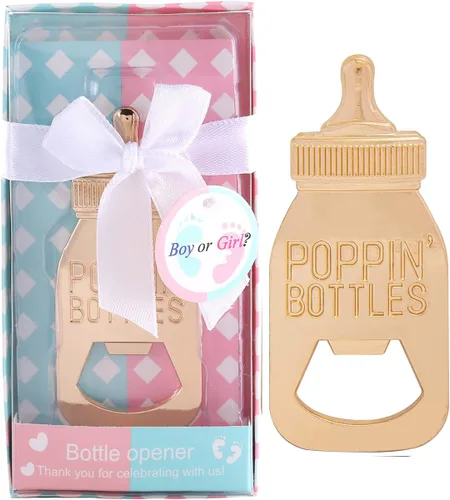 Juego de 48 abridores de botellas, recuerdo de fiesta de revelación de género para invitados, niños o niñas, decoraciones de fiesta de revelación de