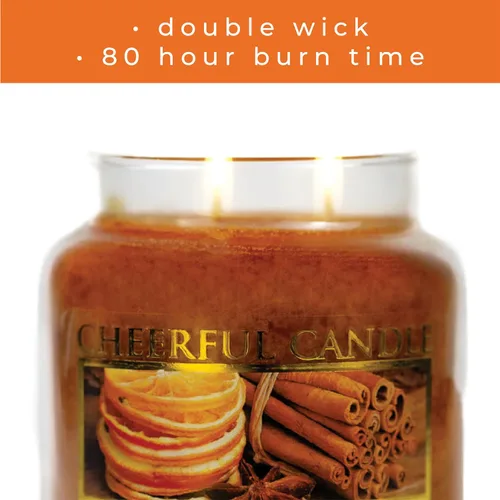 Miniatura 4 de A Cheerful Giver - Vela en tarro de vidrio perfumada de naranja y canela (16 onzas) con tapa y fragancia fiel a la vida, fabricada en Estados Unidos