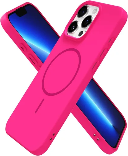 Miniatura 274 de oakxco Funda de silicona Mag Safe para iPhone 17 Pro Max, funda magnética delgada y fina compatible con carga inalámbrica MagSafe, bonita funda Negro