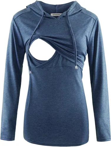 Miniatura 66 de GINKANA Sudadera con capucha para mujer, manga larga, lactancia materna, ropa casual