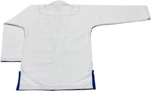 Miniatura 6 de Blanco Royal Blue Stitch Bjj Gi Jiu Jitsu Kimonos Gi 100% algodón Perl Weave 450GSM