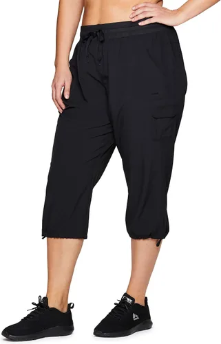 Miniatura 11 de RBX Active - Pantalón capri para mujer, talla grande, ligero, tejido, con cordón, estilo cargo