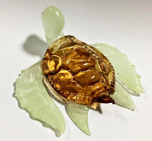 Miniatura 2 de Adorno de muñeca de cristal marrón naranja de tortuga marina gigante hecho a mano decorativo jardín