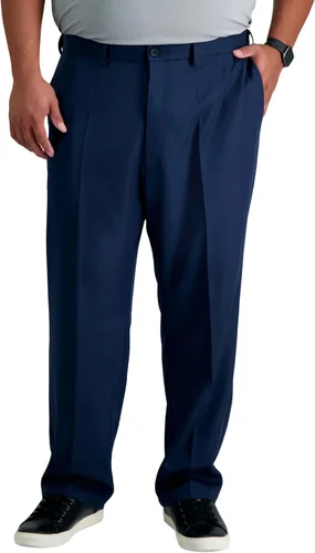 Haggar Cool 18 Pro - Pantalones de corte clásico para hombre con parte delantera plana en tallas regulares y para hombres grandes y altos