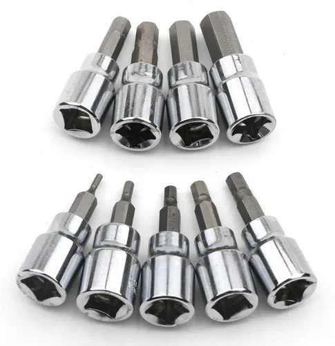 Miniatura 2 de Juego de 9 llaves hexagonales de 3/8 pulgadas, juego de brocas hexagonales Allen H2 H3 H4 H5 H5.5 H6 H7 H8 H10