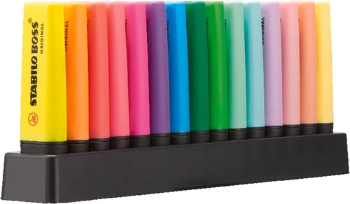 STABILO Marcador BOSS ORIGINAL - Juego de 15 colores variados Varios colores