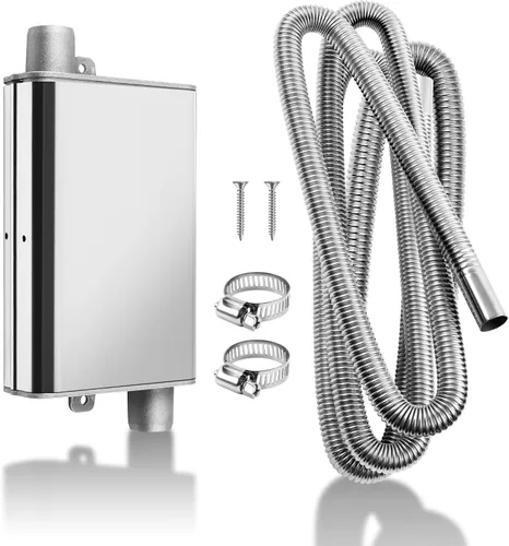 Miniatura 8 de 200cm/78" Tubo de escape para calentador diesel con silenciador y abrazaderas, manguera de 1"/2.5cm de acero inoxidable para calentador de aire