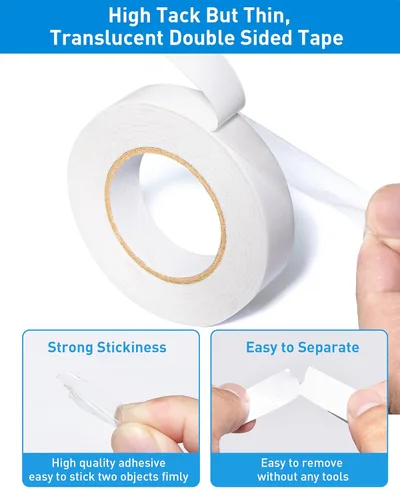 Miniatura 5 de 3 rollos de cinta de doble cara para manualidades, arte, álbumes de recortes, fotografía, respaldo de papel, desgarro a mano. 0.6 pulgadas por 43