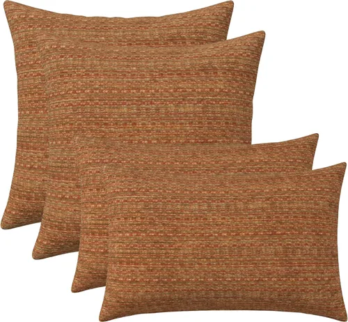 Miniatura 57 de RSH DECOR: Sunbrella Juego de 4 almohadas lumbares y cuadradas 20 x 12 pulgadas y 17 x 17 pulgadas Tela resistente al agua y a la decoloración