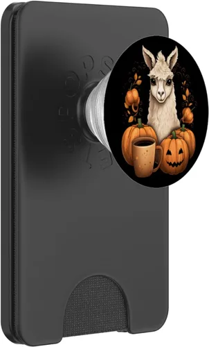 Miniatura 7 de Llama Alpaca Calabaza Especias Latte Otoño Acción de Gracias Halloween PopSockets Estándar PopGrip