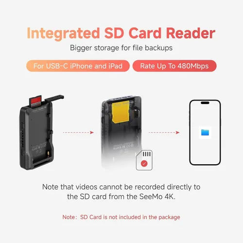 Miniatura 5 de Accsoon SeeMo - Transmisión de video HDMI 4K para iPhone 17/16/15/14/13 iPad, monitor transmisor de cámara de video 4K30/1080p60, transmisión