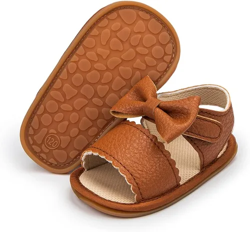 Miniatura 55 de Meckior Sandalias de verano con punta abierta y suave de piel sintética para bebés y niñas pequeñas