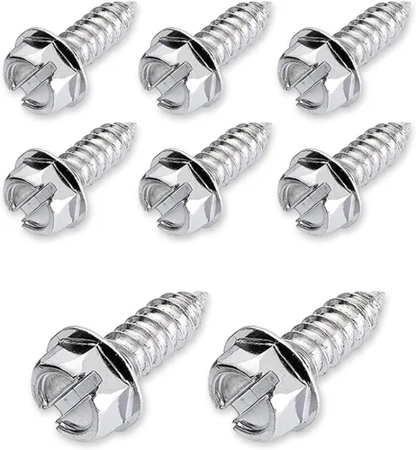 Miniatura 7 de gunhunt Juego de tornillos de matrícula de 8 piezas, tornillos de acero inoxidable 304, tornillos de cabeza hexagonal, universales para placas
