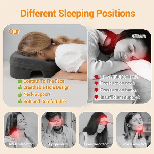 Miniatura 5 de Almohada de masaje facial para cama, almohada de masaje en mesa de masaje, almohadas perforantes, almohada para dormir, cuna facial después