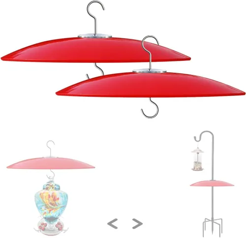 Miniatura 16 de Protector de lluvia de vidrio de 13 pulgadas para comedero de pájaros al aire libre – deflector en poste de pastor/poste o gancho en S colgante