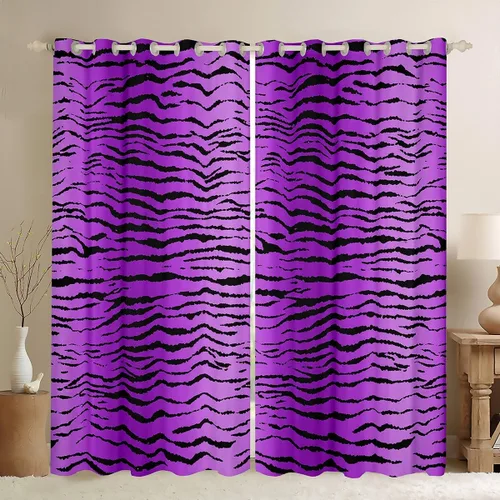 Miniatura 12 de Feelyou Cortinas opacas con estampado de leopardo de 30% a 50%, cortinas de oscurecimiento con estampado de guepardo para dormitorio, para niños
