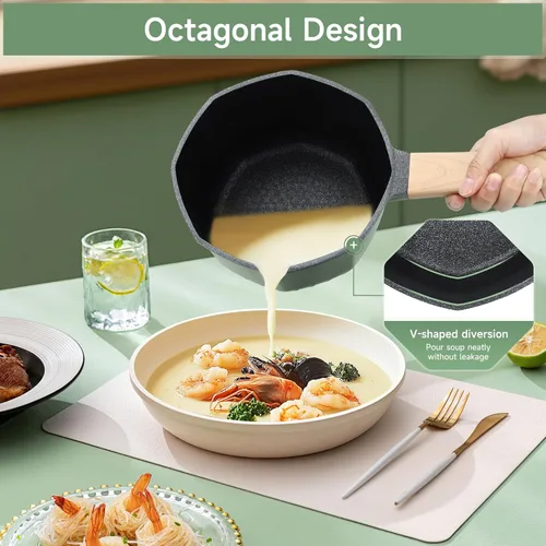 Miniatura 4 de RealCool Juego de ollas y sartenes antiadherentes, 8 piezas de utensilios de cocina de inducción, juegos de utensilios de cocina antiadherentes