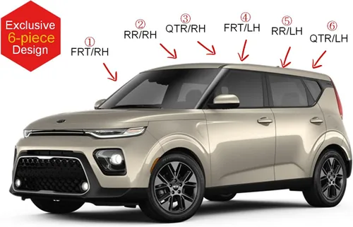 Miniatura 3 de AUTOCLOVER - Juego de 6 protectores de lluvia con cinta adhesiva para Kia Soul 2020 2021 2022 2023 2024 2025 / deflectores de ventana, persianas