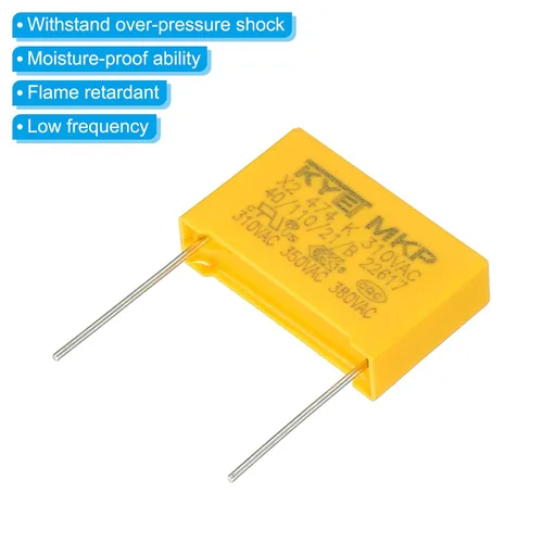 Miniatura 4 de PATIKIL Condensadores de seguridad, paquete de 10 unidades de 0.47uF AC 310V 0.886 in Pin Pitch 1.063x0.669x0.276 in polipropileno Film Capacitor