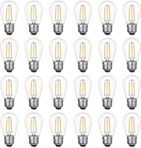 Miniatura 8 de VISTERLITE Bombillas LED de repuesto S14 inastillables, 2 W, equivalente a 11-25 vatios, blanco cálido 2200 K, tira de luces para exteriores