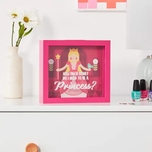 Miniatura 4 de Boston Warehouse Caja de ahorros Rainy Day Fund, Shadowbox, princesa, 8 x 7 pulgadas