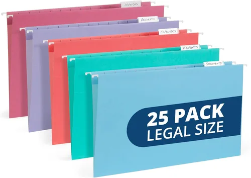 Miniatura 15 de Blue Summit - Carpetas colgantes de tamaño legal, carpetas de tamaño legal de 9.5 x 14.75 pulgadas, 25 archivos colgantes reforzados en varios