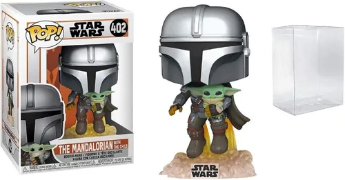 Miniatura 6 de POP! Funko Star Wars The Mandalorian - Figura de vinilo Mandalorian Flying with Child con protector POP