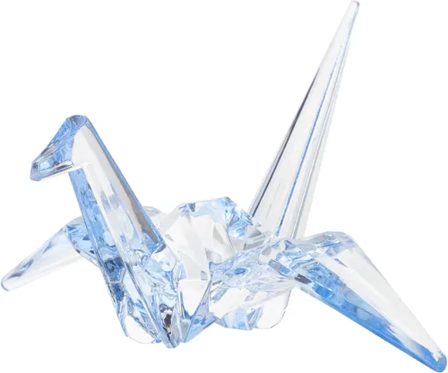 Miniatura 10 de TEHAUX Adornos acrílicos, estatua de grulla de origami transparente, figura en forma de grúa, figura de papel para decoración de mesa de comedor