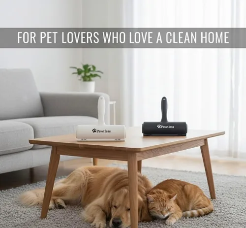 Miniatura 6 de Removedor de pelo de mascotas blanco – Removedor de pelo reutilizable de perros y gatos para muebles, ropa, alfombras, interiores de coche, rodillo