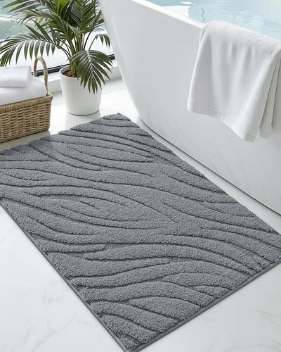 Miniatura 18 de DEXI - Alfombras de baño de 16"x24", alfombras antideslizantes para el suelo del baño, alfombra de baño ultrasuave y absorbente para la ducha, Beige