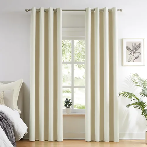 Miniatura 9 de Melodieux - Cortinas opacas para dormitorio color azul claro, cortinas oscuras de 72 pulgadas de largo, juego de 2 paneles, 100% de algodón