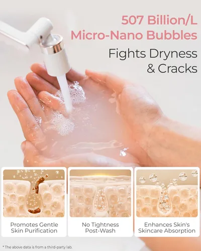 Miniatura 7 de Waterdrop BFC3-Lite – Filtro de agua para lavado facial, filtro para lavabo de baño para piel, reduce 99% de cloro, limpieza profunda a nanoescala