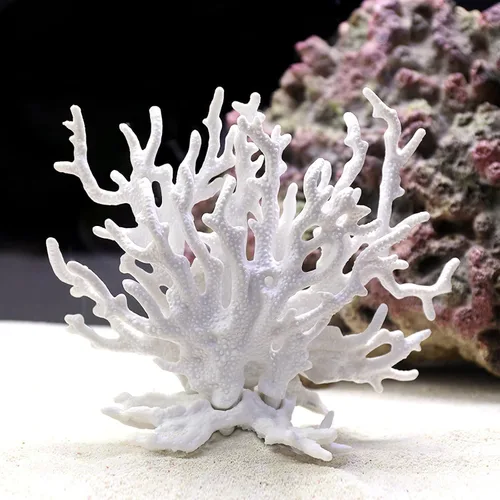 Miniatura 8 de Besimple Adorno artificial de coral para acuario de plástico, plantas para pecera, decoración para paisaje de acuario (6.7 x 5.5 x 1.6 pulgadas)