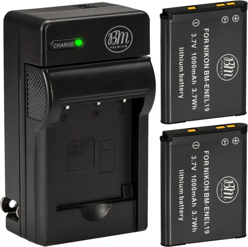 BM 2 EN-EL19 Baterías y cargador para Nikon Coolpix A300, W100, W150, S33, S100, S3100, S3200, S3300, S3500, S3600, S3700, S4100, S4200, S4333 00,
