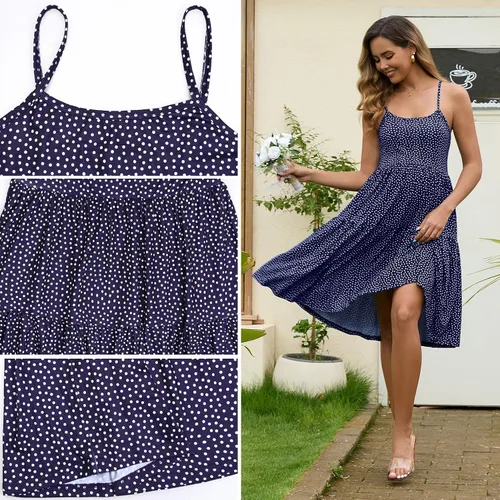 Miniatura 27 de GINKANA Vestido de maternidad sin mangas para mujer, con tirantes ajustables, vestido casual de verano para uso diario o baby shower