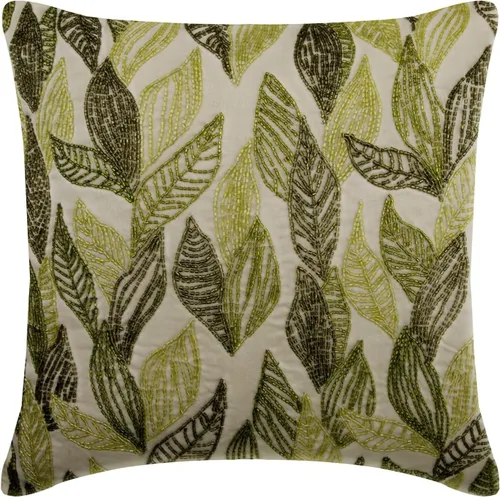 Miniatura 30 de The HomeCentric Fundas de almohada decorativas con bordes de 12 x 12 pulgadas Funda de cojín de seda de arte moderno Fundas de almohada verdes