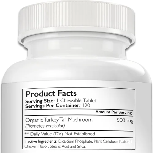 Miniatura 9 de Hongo orgánico de cola de pavo para perros, 500 mg de apoyo inmunológico de alta potencia, promueve la salud celular, la actividad antioxidante