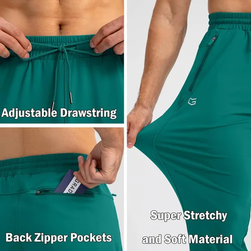 Miniatura 5 de G Gradual Pantalones deportivos para hombre con bolsillos con cremallera, pantalones deportivos cónicos para entrenamiento, correr, correr