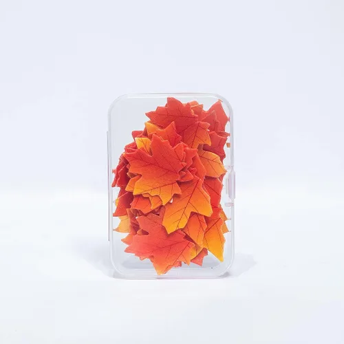 Miniatura 5 de Hojas de otoño comestibles doradas, 90 piezas para cupcakes, hojas de arce de otoño, oblea, papel de arroz, decoración de alimentos, mezcla de 2