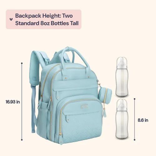 Miniatura 34 de BabbleRoo - Mochila para pañales - Bolso de viaje con artículos esenciales para bebés - Mochila multifunción resistente al agua, bolso de viaje