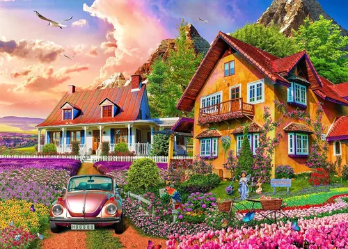 Miniatura 10 de Rompecabezas para adultos, 1000 piezas, pintura en 3D, flores con póster entrelazado perfectamente letra en la parte posterior, sin polvo, juguete
